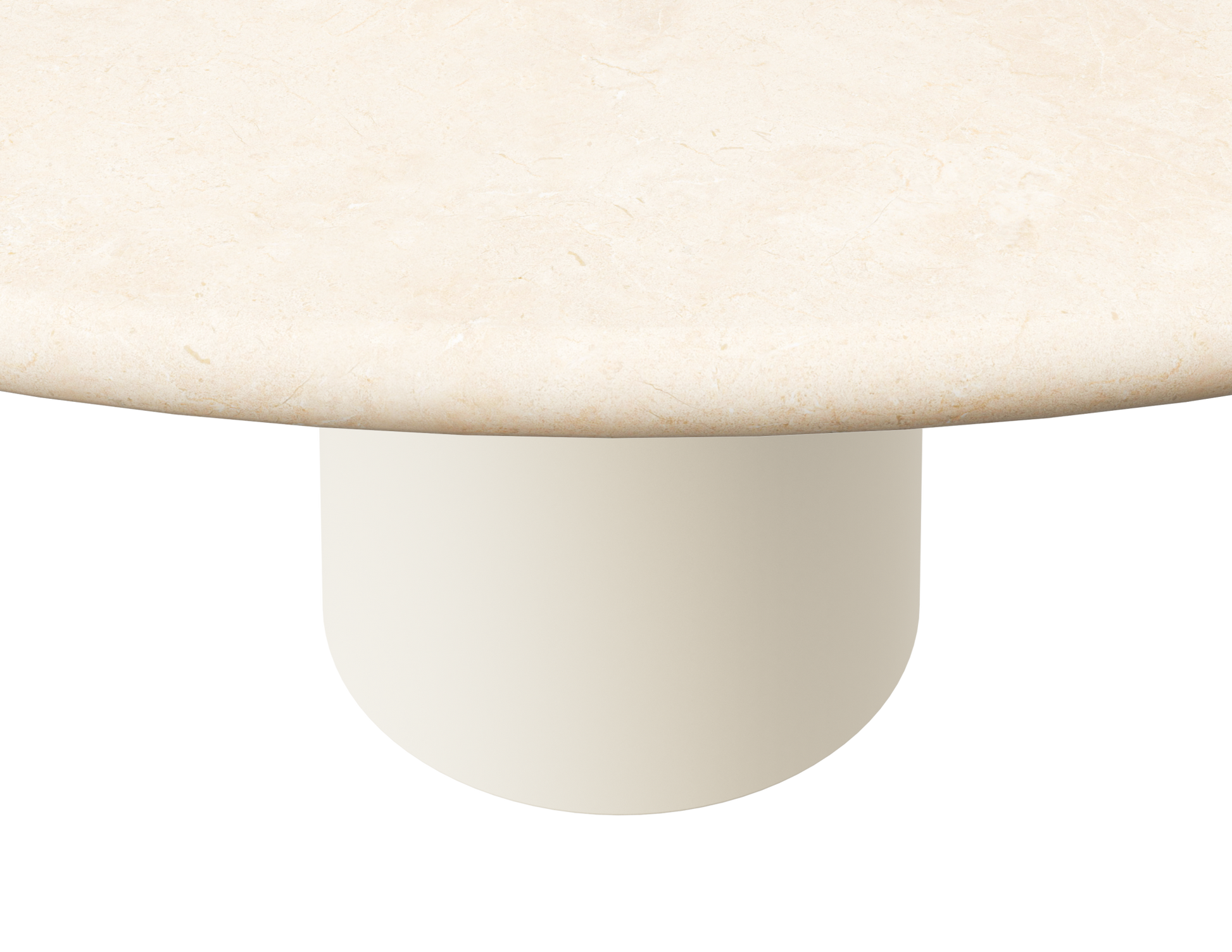 FLOW round dining table - Crema Marfil beige marble (Beige cylinder)
