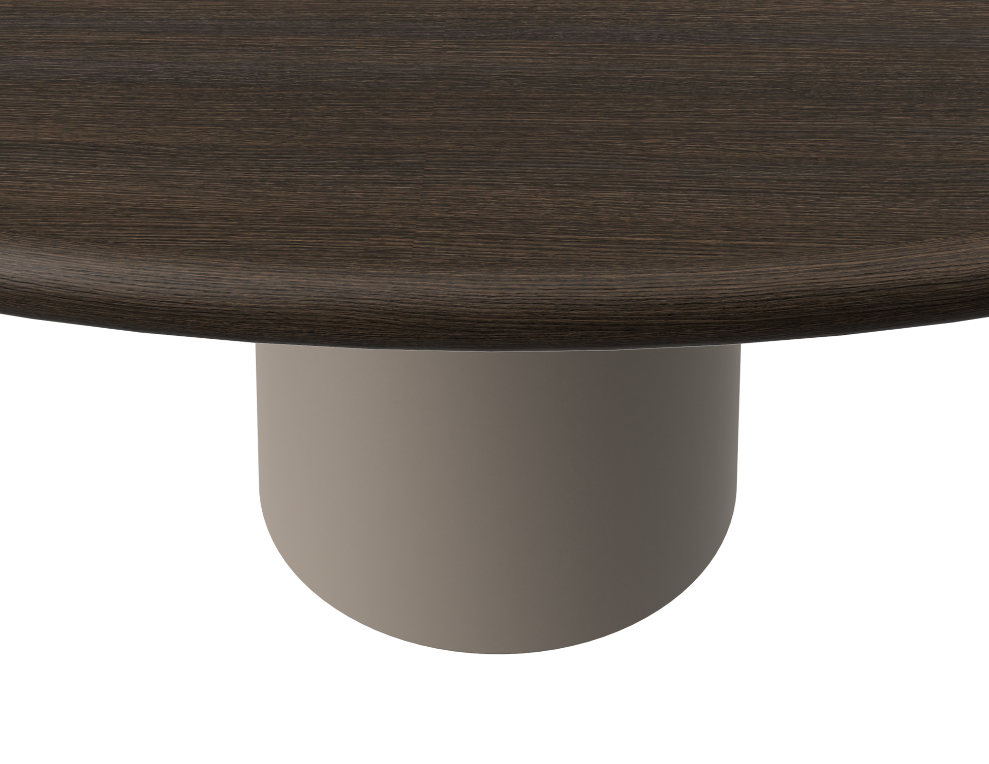 FLOW round dining table - Smoked oak (Taupe cylinder)