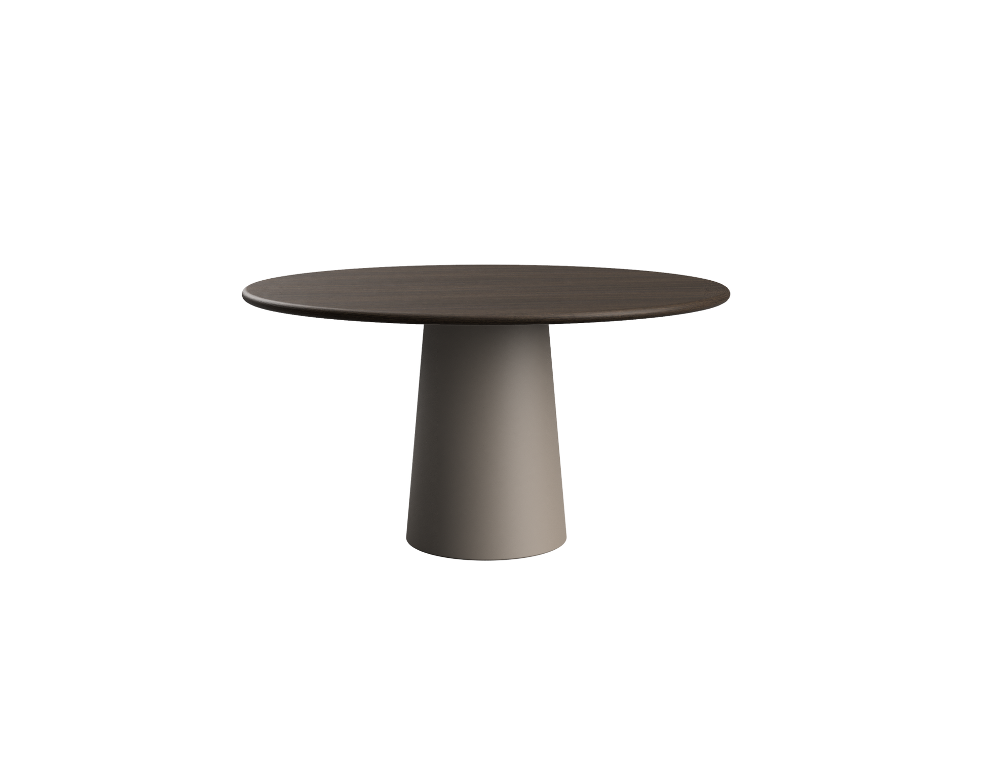 FLOW round dining table - Smoked oak (Taupe cylinder)