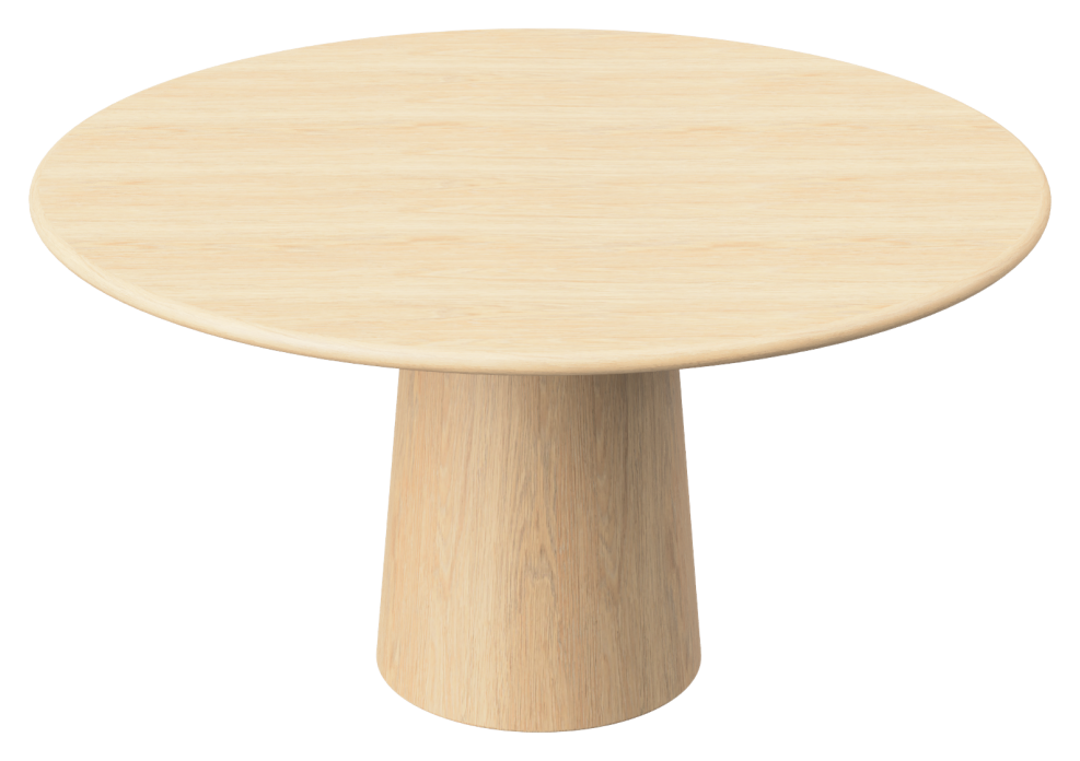 FLOW round dining table - Natural oak (oak cylinder)