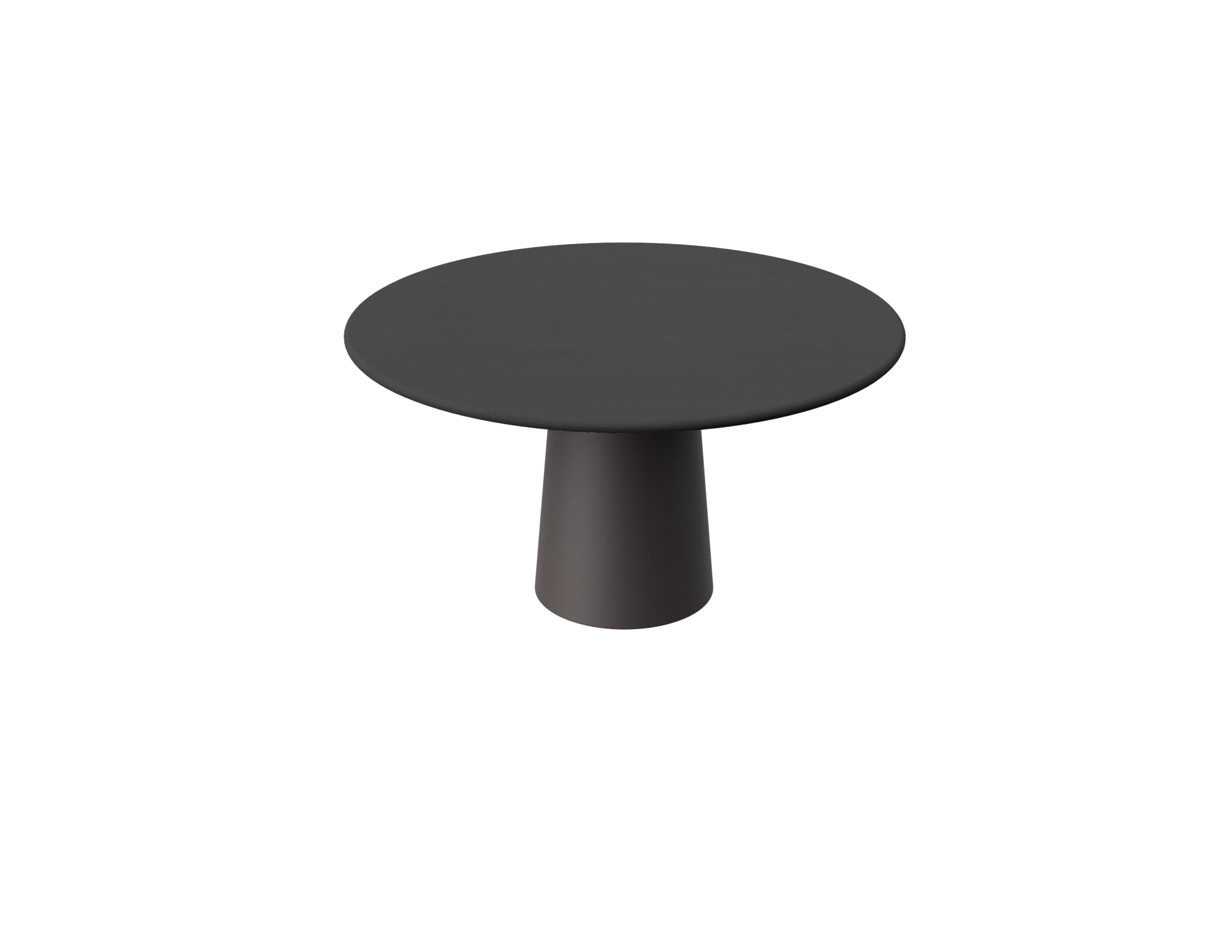 FLOW round dining table - Charcoal oak (Grey-brown cylinder)
