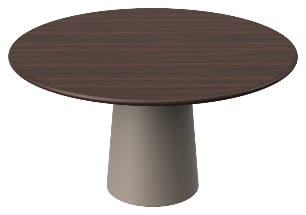 FLOW round dining table - Walnut (Taupe cylinder)