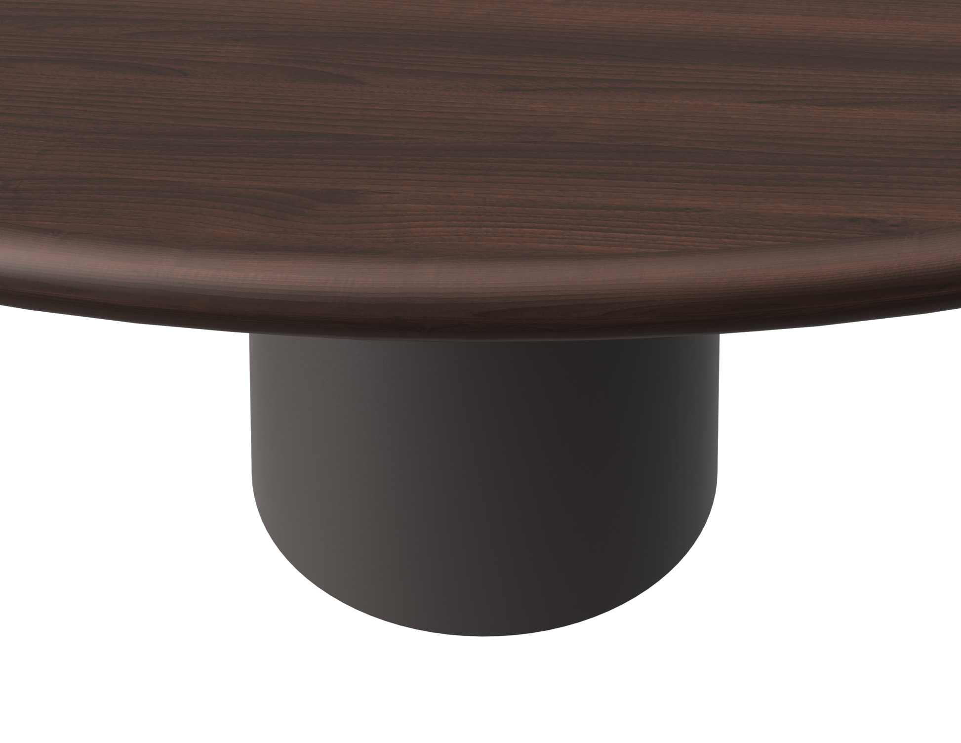 FLOW round dining table - Walnut (Grey-brown cylinder)