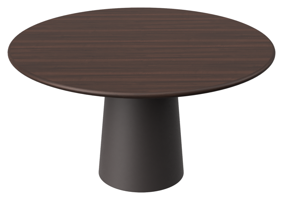 FLOW round dining table - Walnut (Grey-brown cylinder)