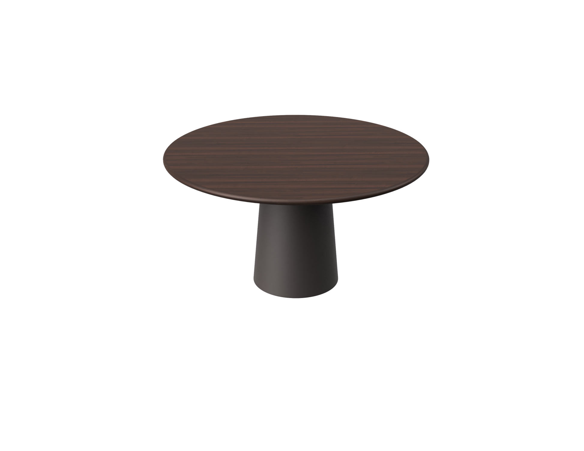 FLOW round dining table - Walnut (Grey-brown cylinder)