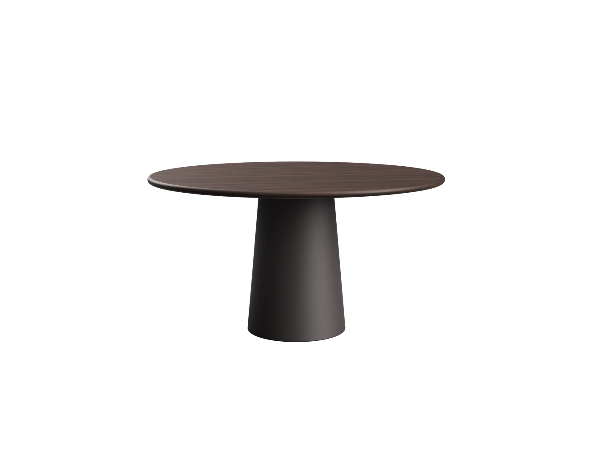 FLOW round dining table - Walnut (Grey-brown cylinder)