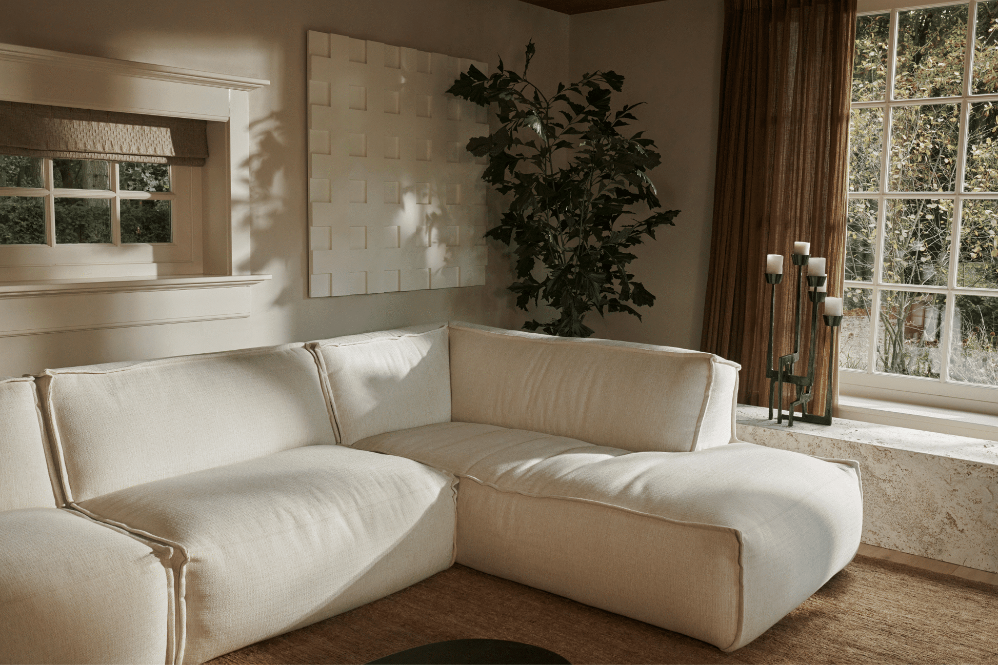 design zitbank yuto en houten salontafel form
