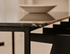 rechthoek zwart marmeren eettafel detail hoek