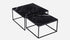 Salontafel set vierkant Nero Marquina zwart