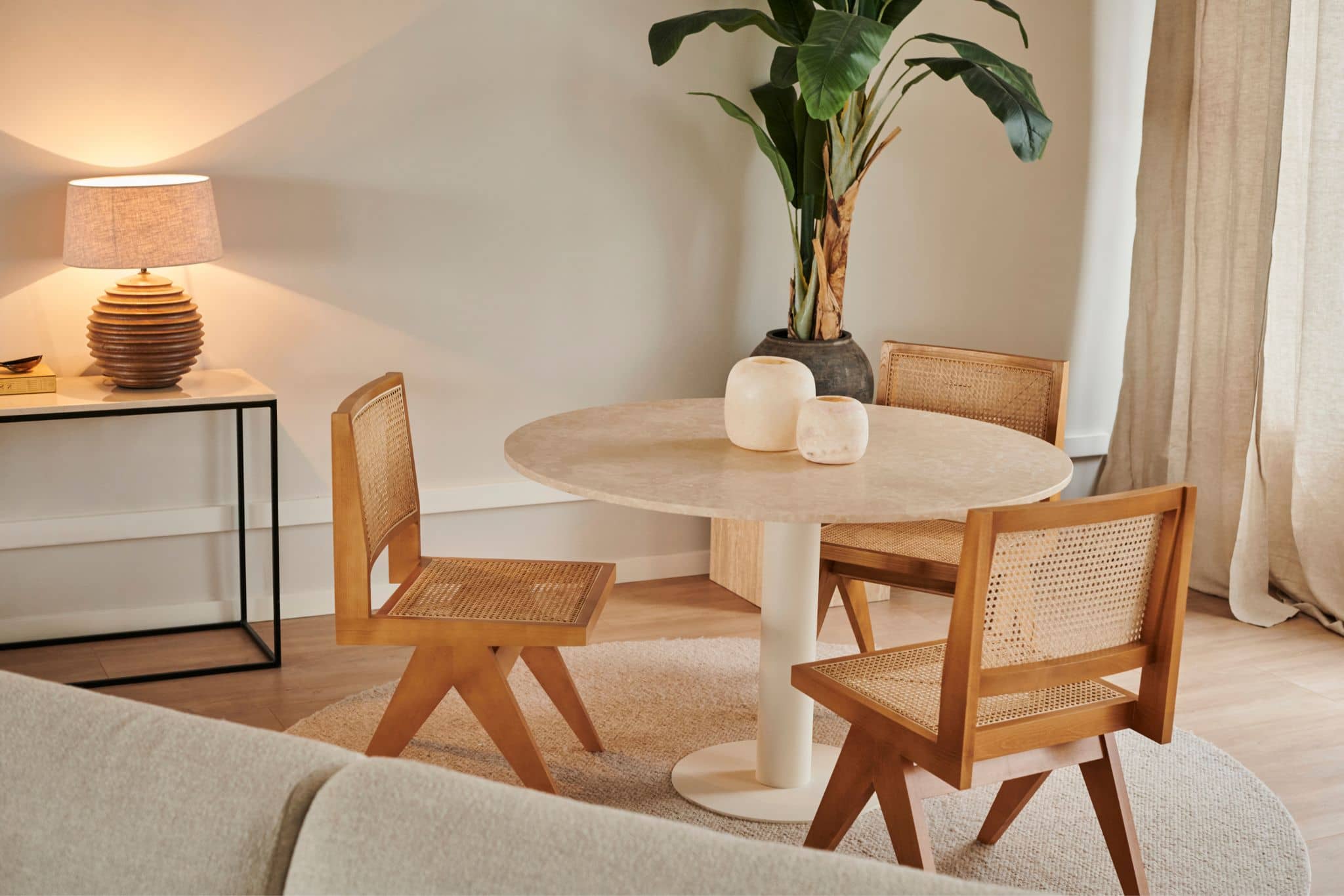 Rattan Dining Chair without armrests - Pierre - Brown