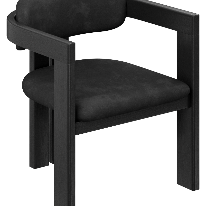 Chaise de salle à manger – siège rembourré noir – TRIBUTE – Noir