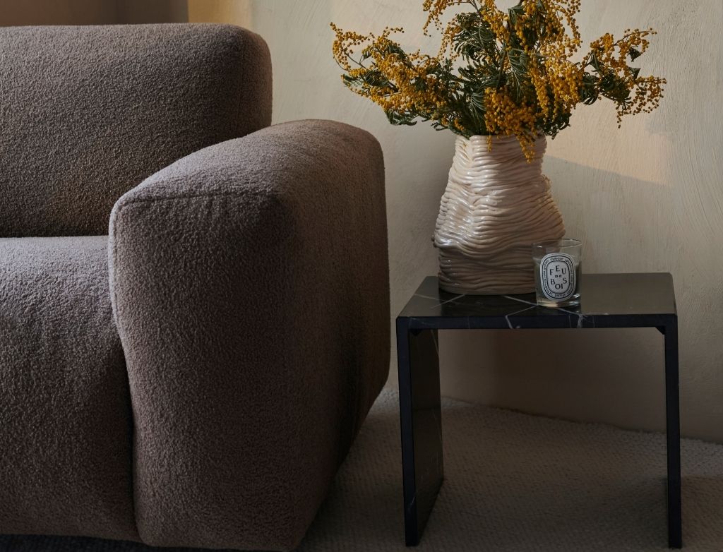 teddy boucle fauteuil bruin