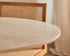 travertin eettafel met beige middenpoot