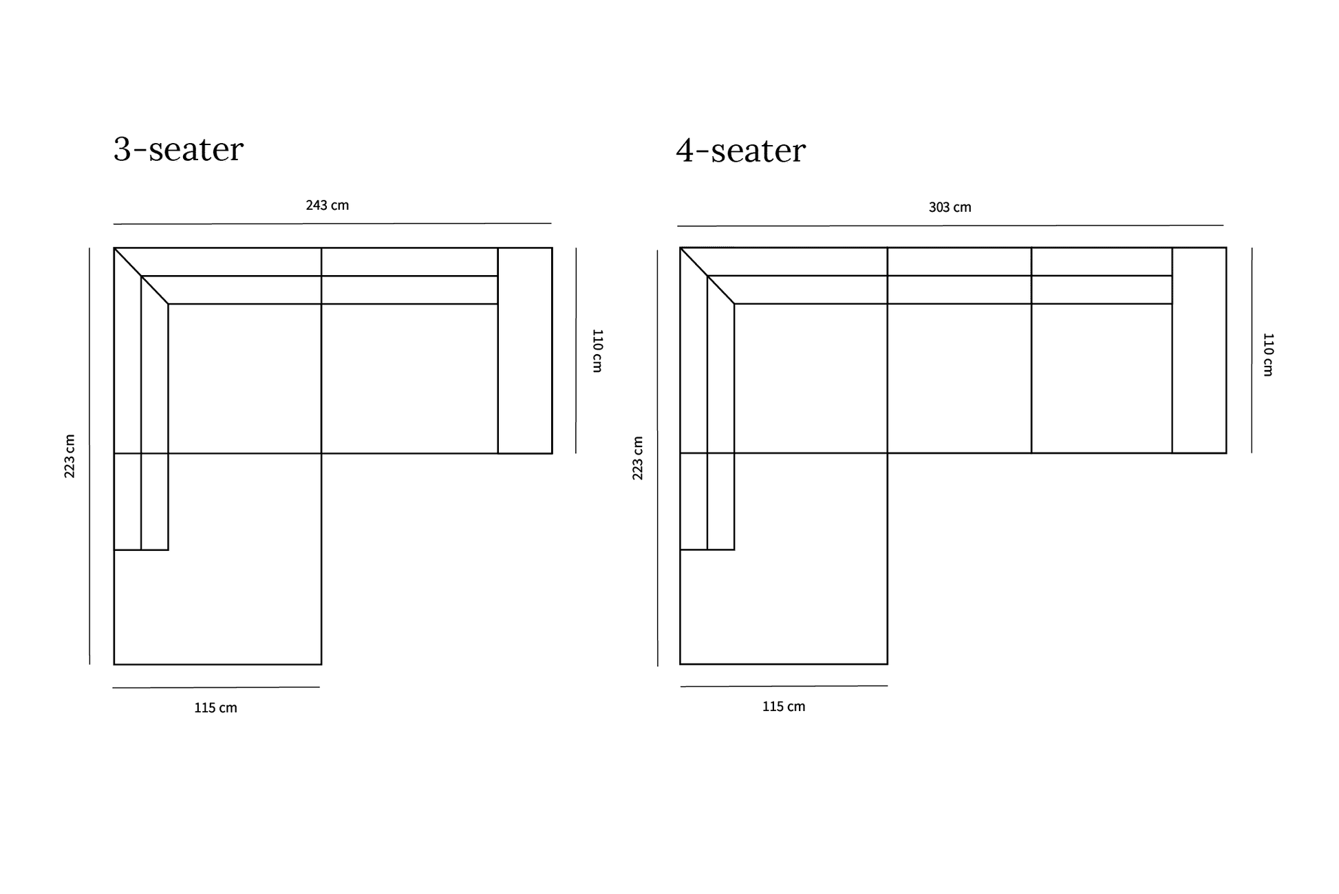 MINATO Sofa - Phoebe Off-white - Longchair left