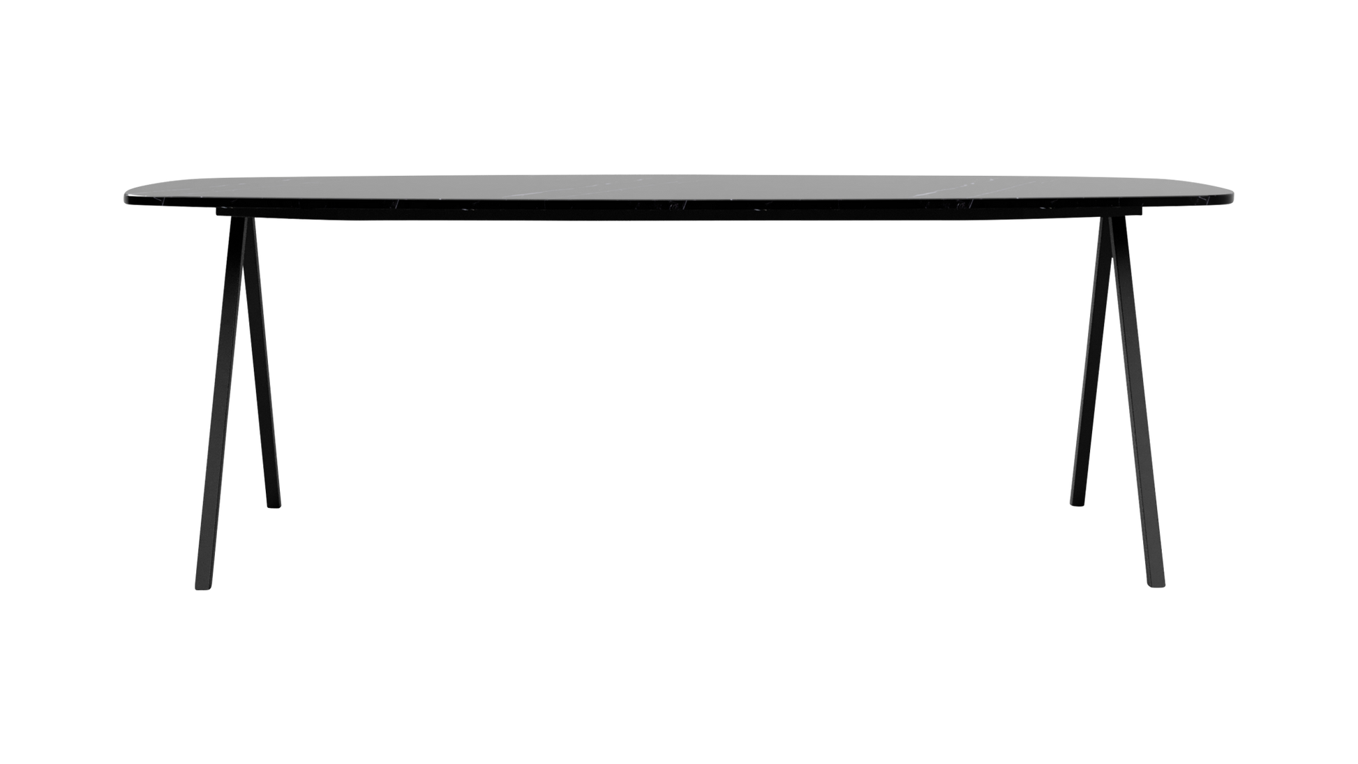 Marmeren eettafel celio - Nero Marquina zwart (V-poot)