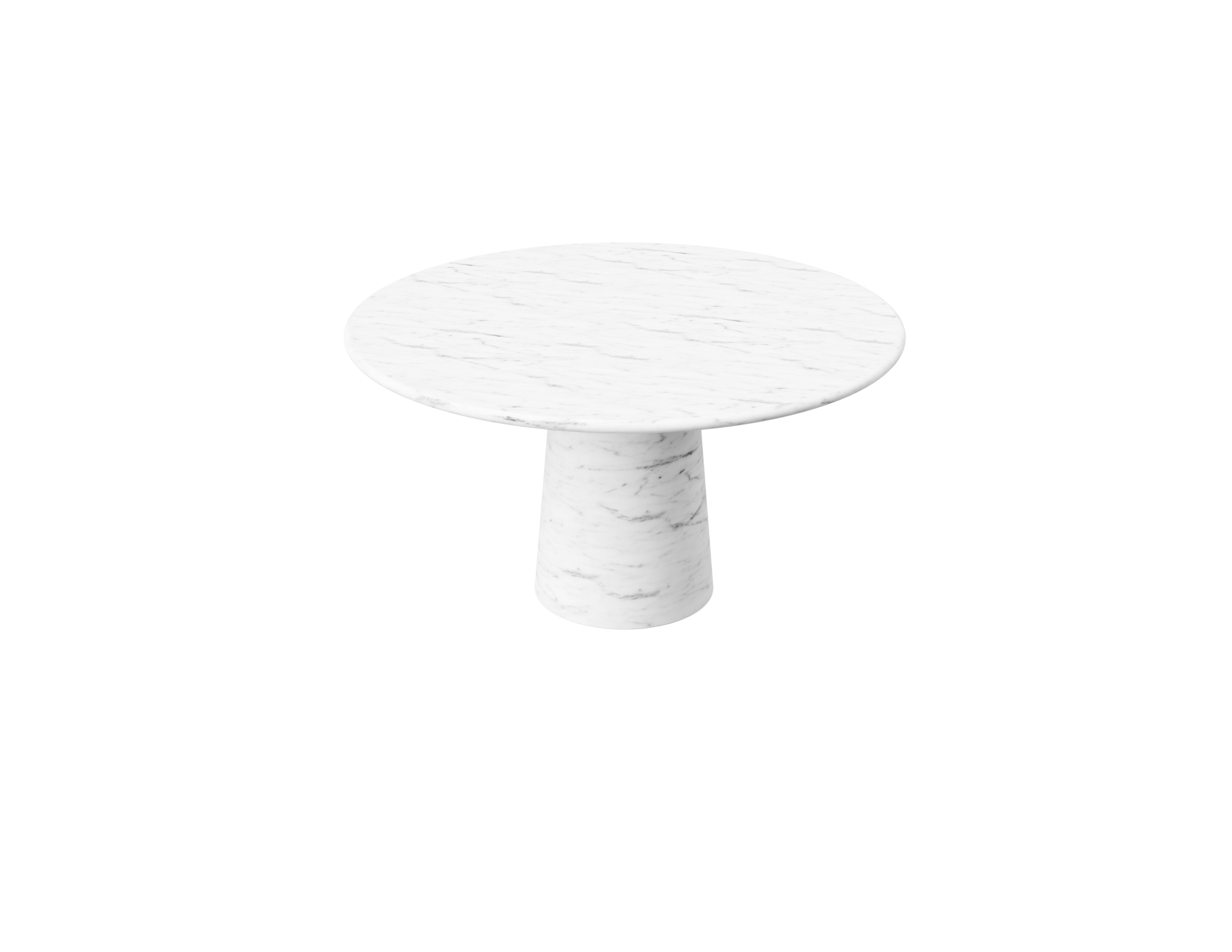 FLOW round dining table - Bianco Carrara white marble (Marble cylinder)