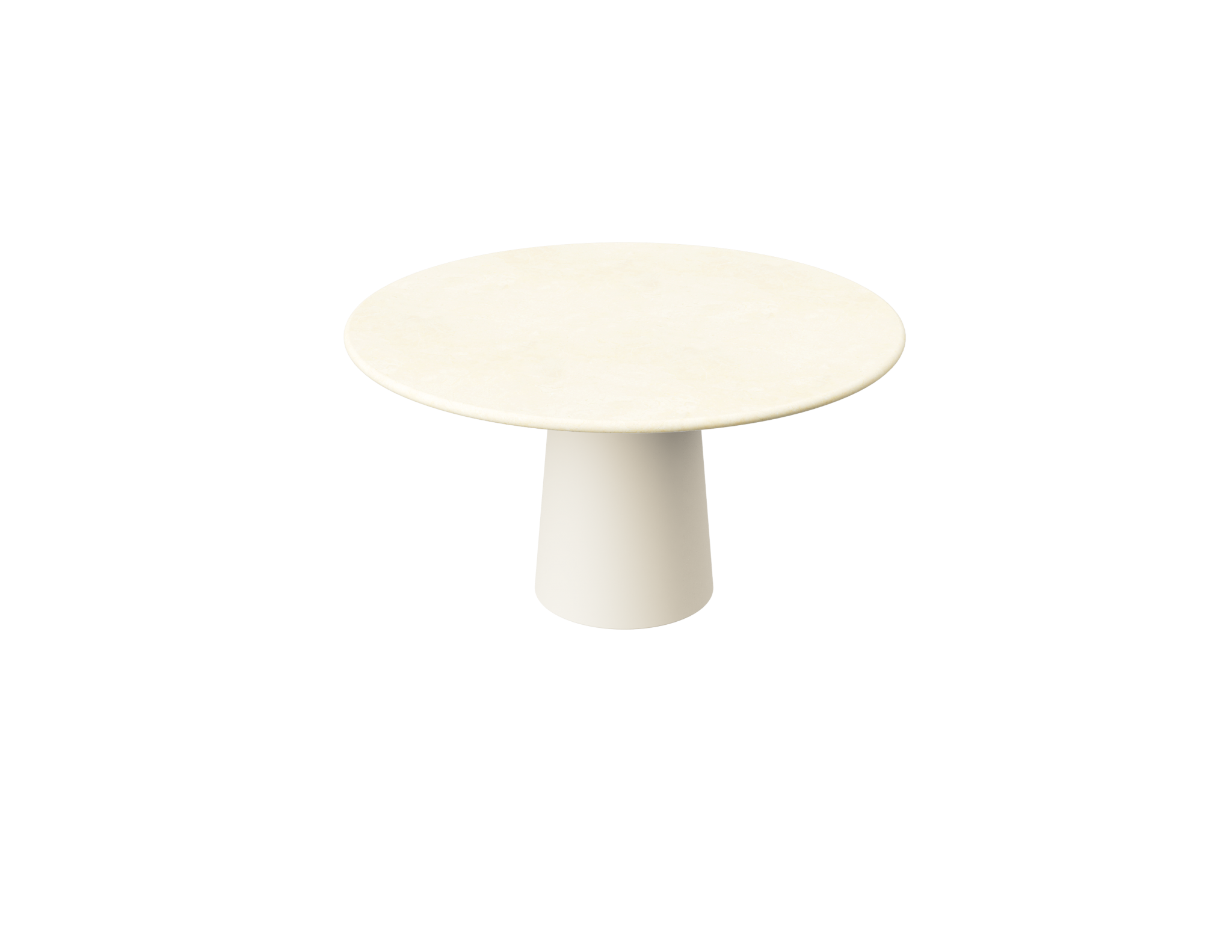 FLOW round dining table - Crema Marfil beige marble (Beige cylinder)