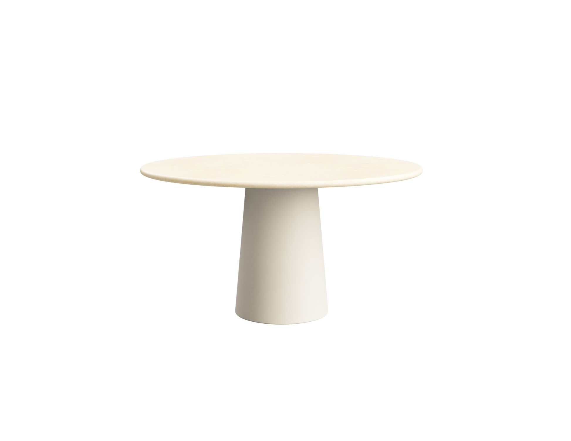 FLOW round dining table - Crema Marfil beige marble (Beige cylinder)
