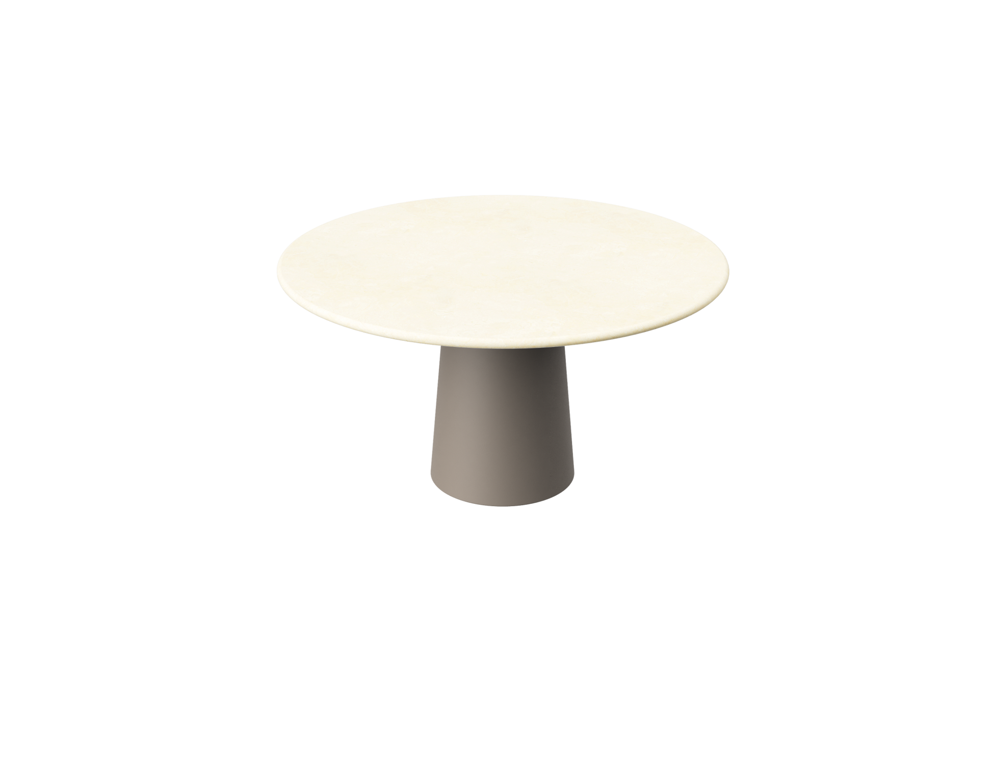FLOW round dining table - Crema Marfil beige marble (Taupe cylinder)