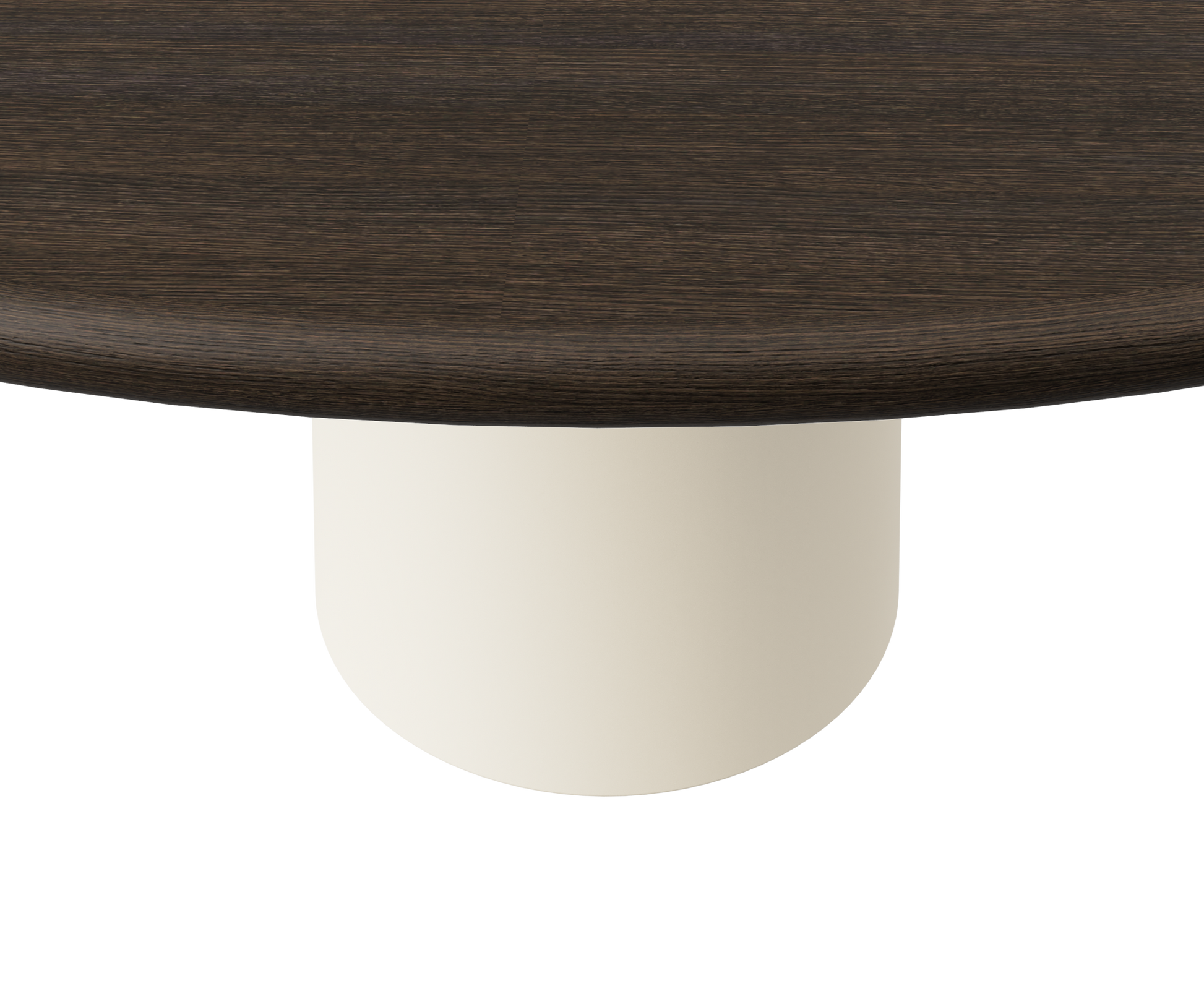 FLOW round dining table - Smoked oak (Beige cylinder)