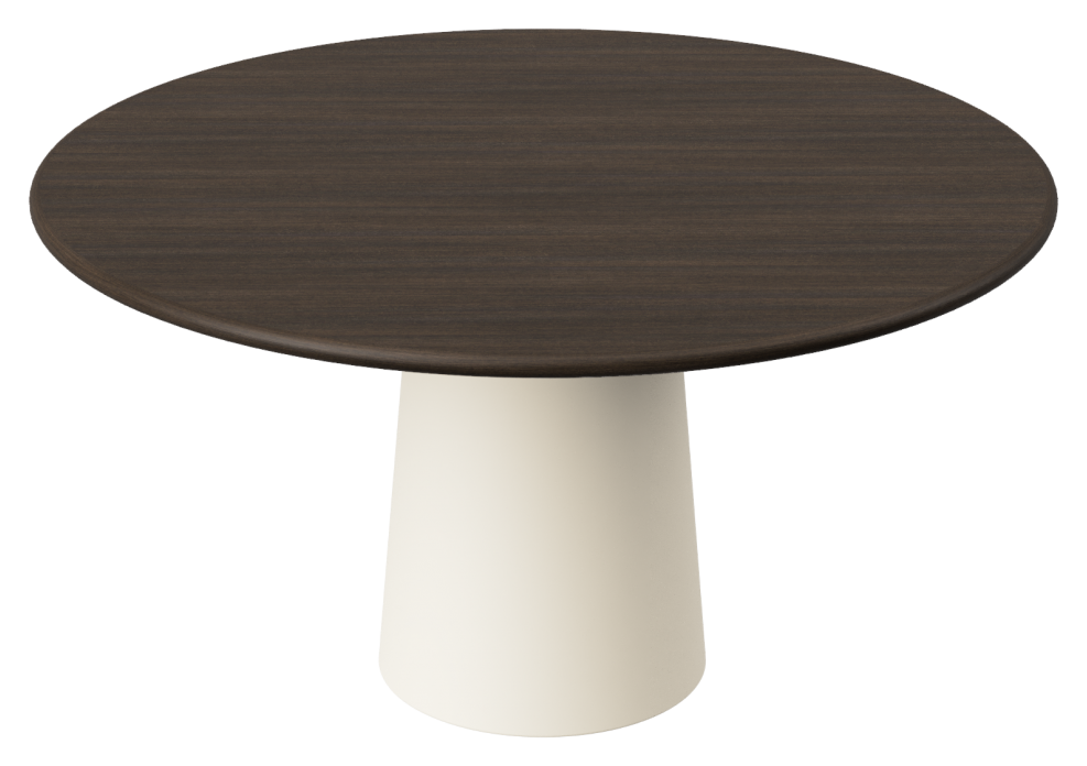 FLOW round dining table - Smoked oak (Beige cylinder)