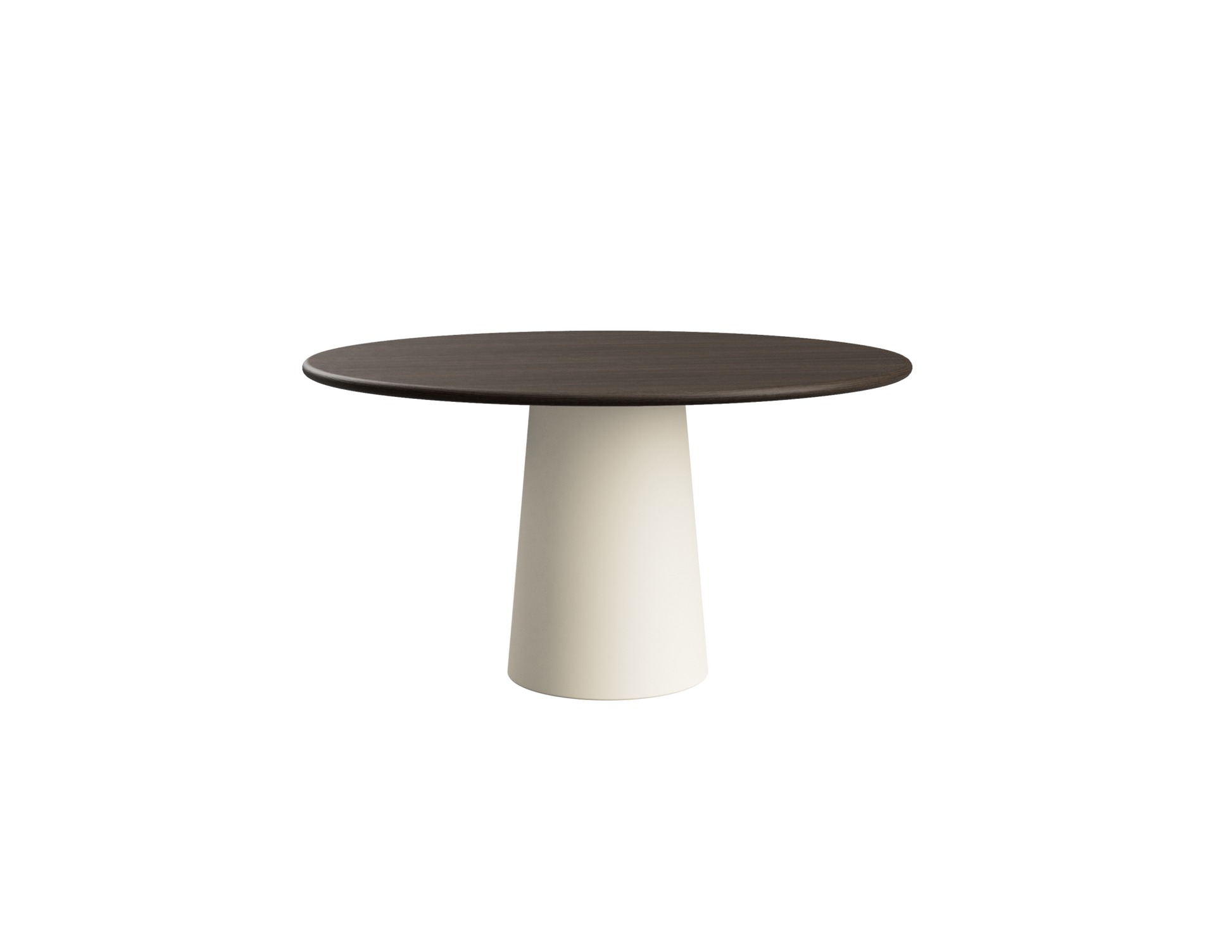 FLOW round dining table - Smoked oak (Beige cylinder)