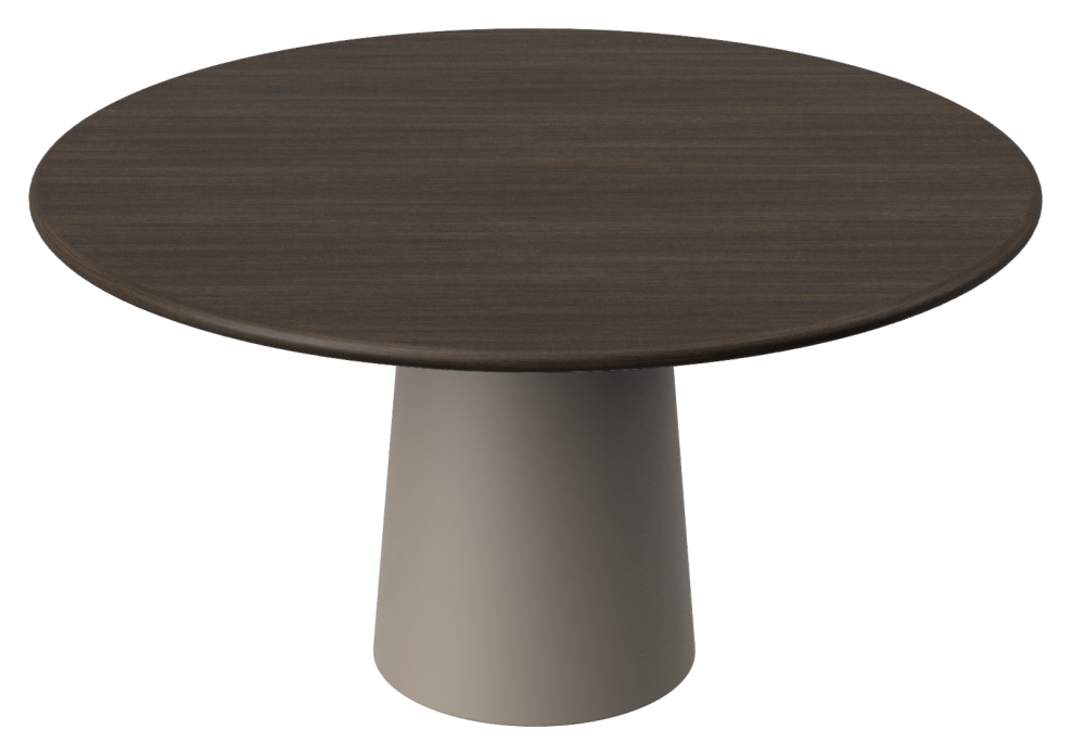 FLOW round dining table - Smoked oak (Taupe cylinder)