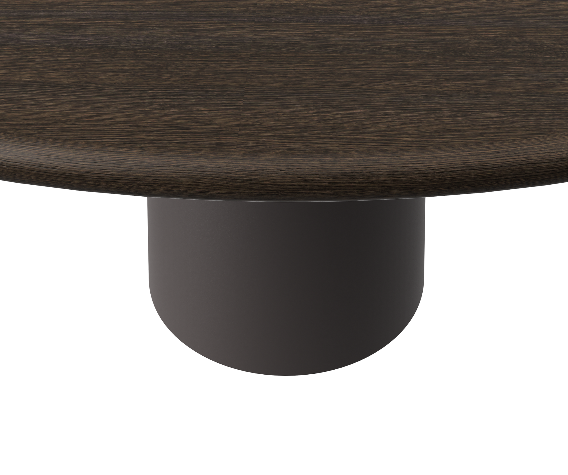 FLOW round dining table - Smoked oak (Grey-brown cylinder)