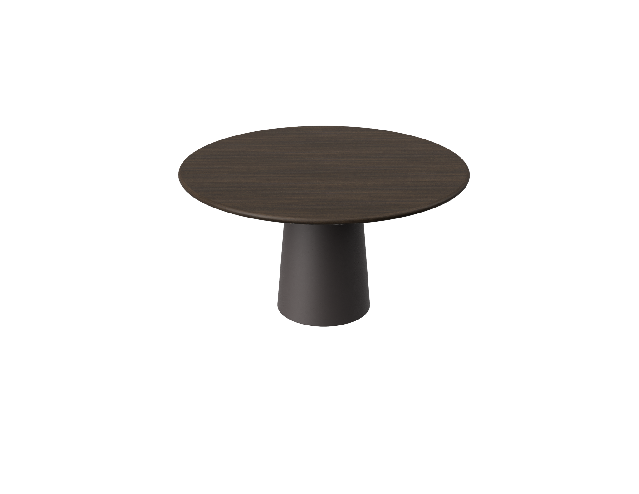 FLOW round dining table - Smoked oak (Grey-brown cylinder)