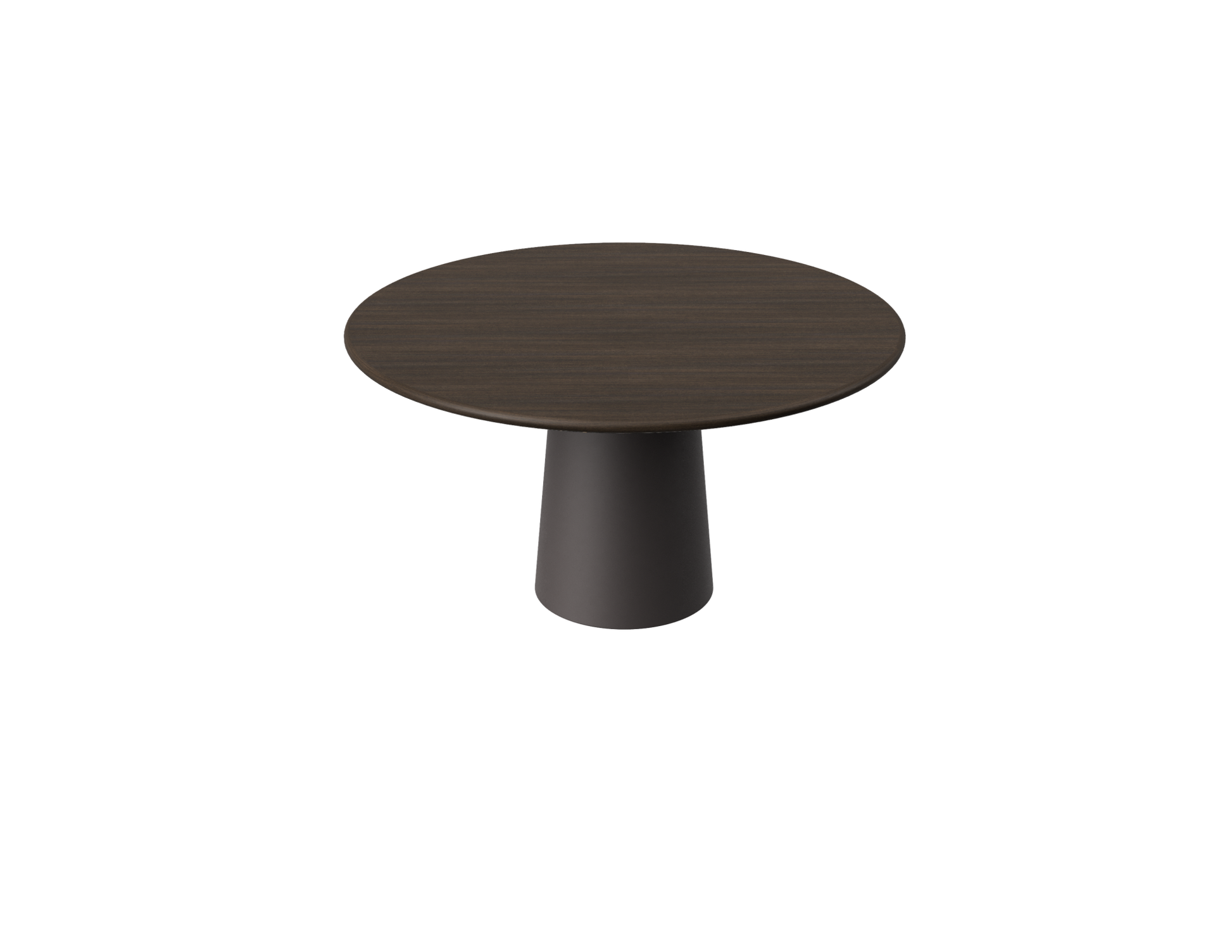 FLOW round dining table - Smoked oak (Grey-brown cylinder)