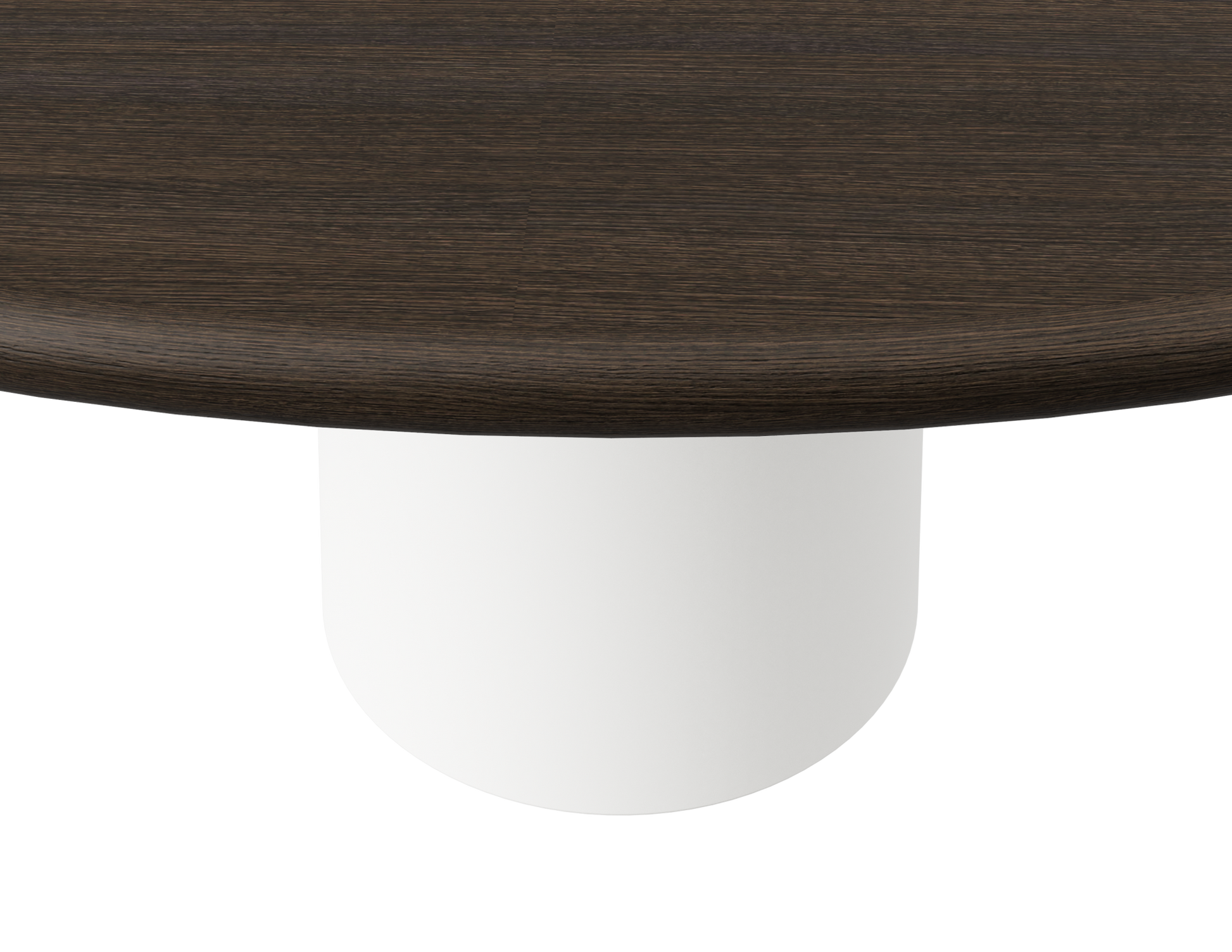 FLOW round dining table - Smoked oak (White cylinder)