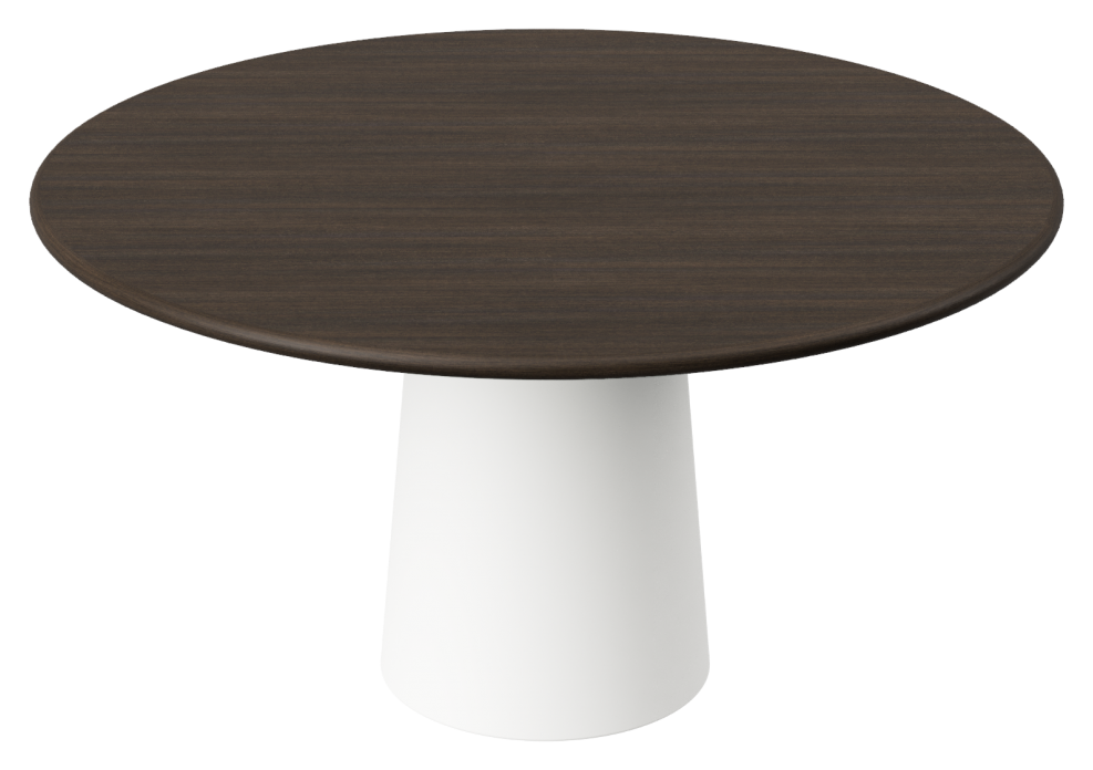 FLOW round dining table - Smoked oak (White cylinder)