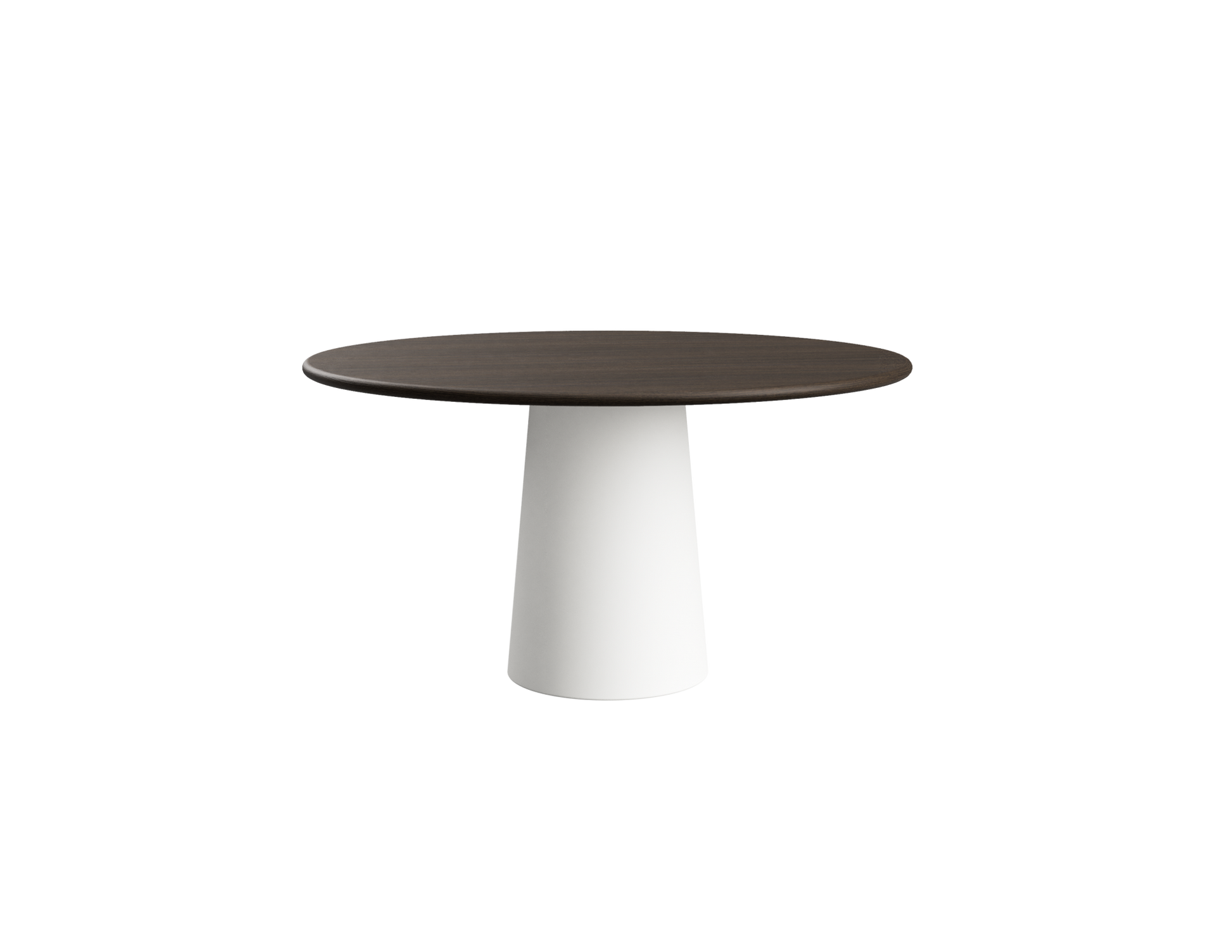FLOW round dining table - Smoked oak (White cylinder)