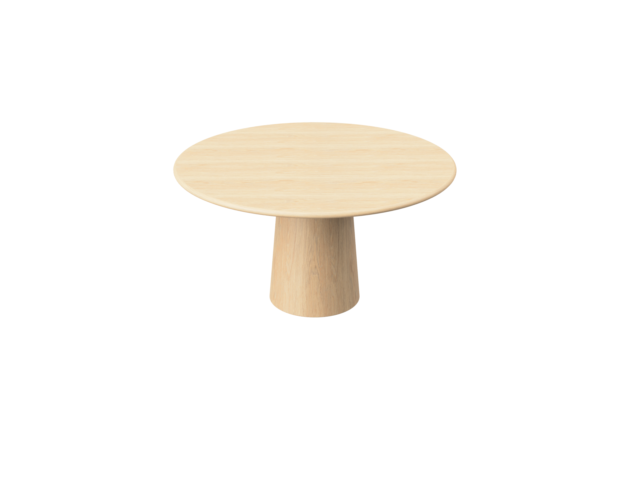FLOW round dining table - Natural oak (oak cylinder) 