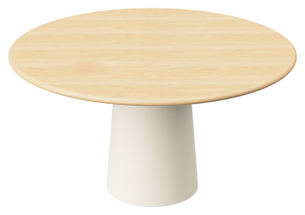 FLOW round dining table - Natural oak (Beige cylinder)