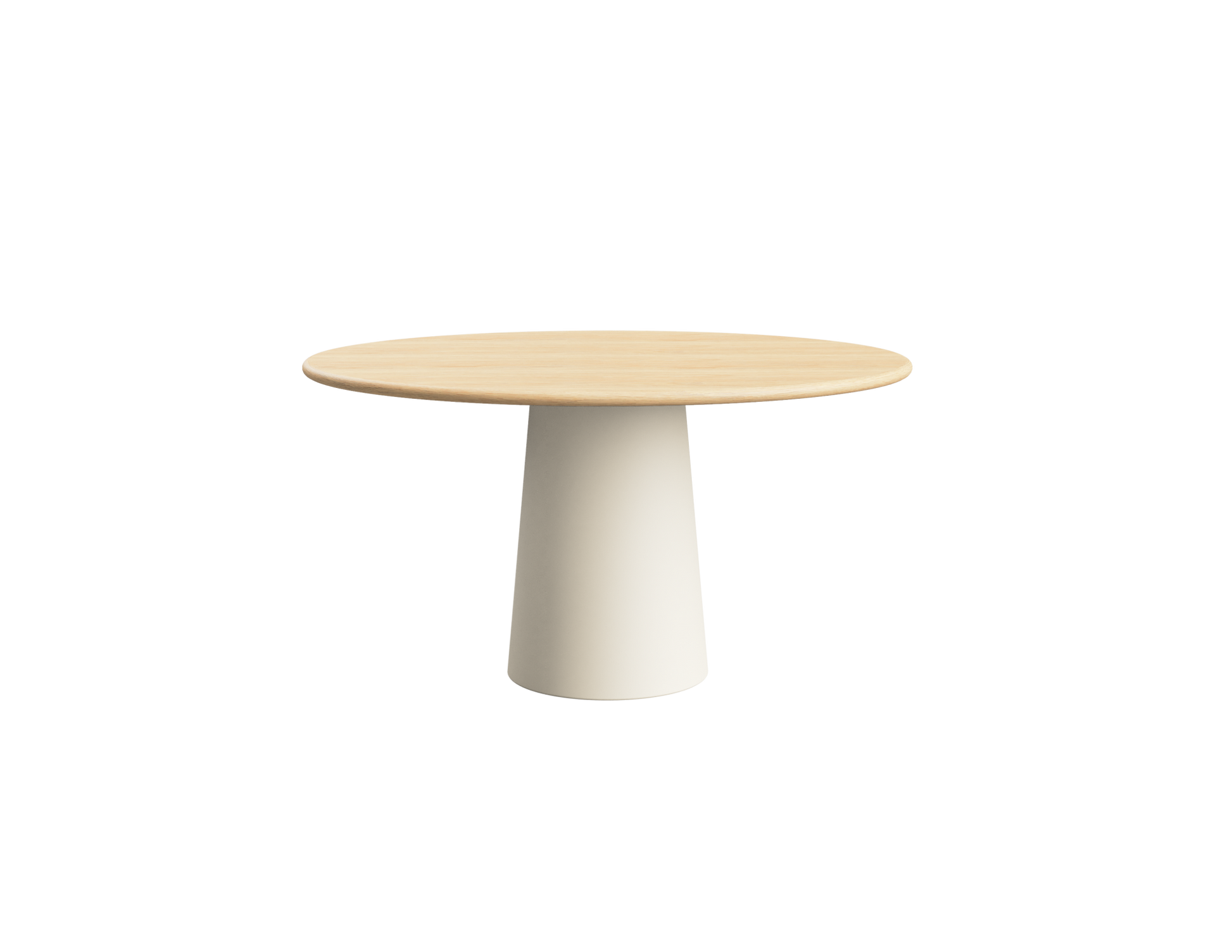 FLOW round dining table - Natural oak (Beige cylinder)