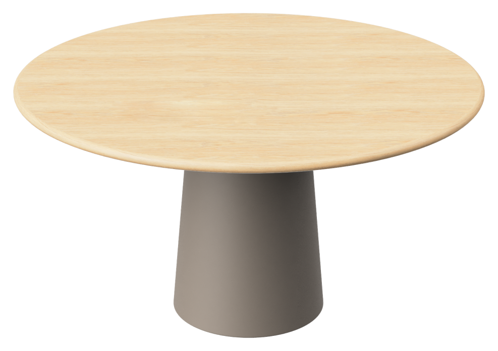 FLOW round dining table - Natural oak (Taupe cylinder)