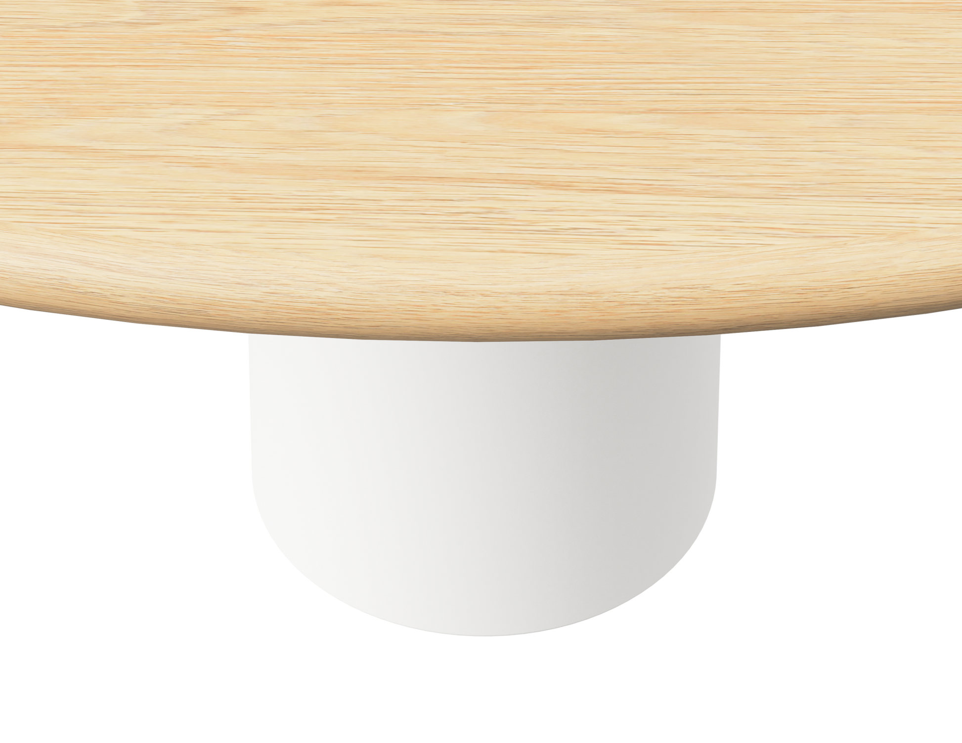 FLOW round dining table - Natural oak (White cylinder)