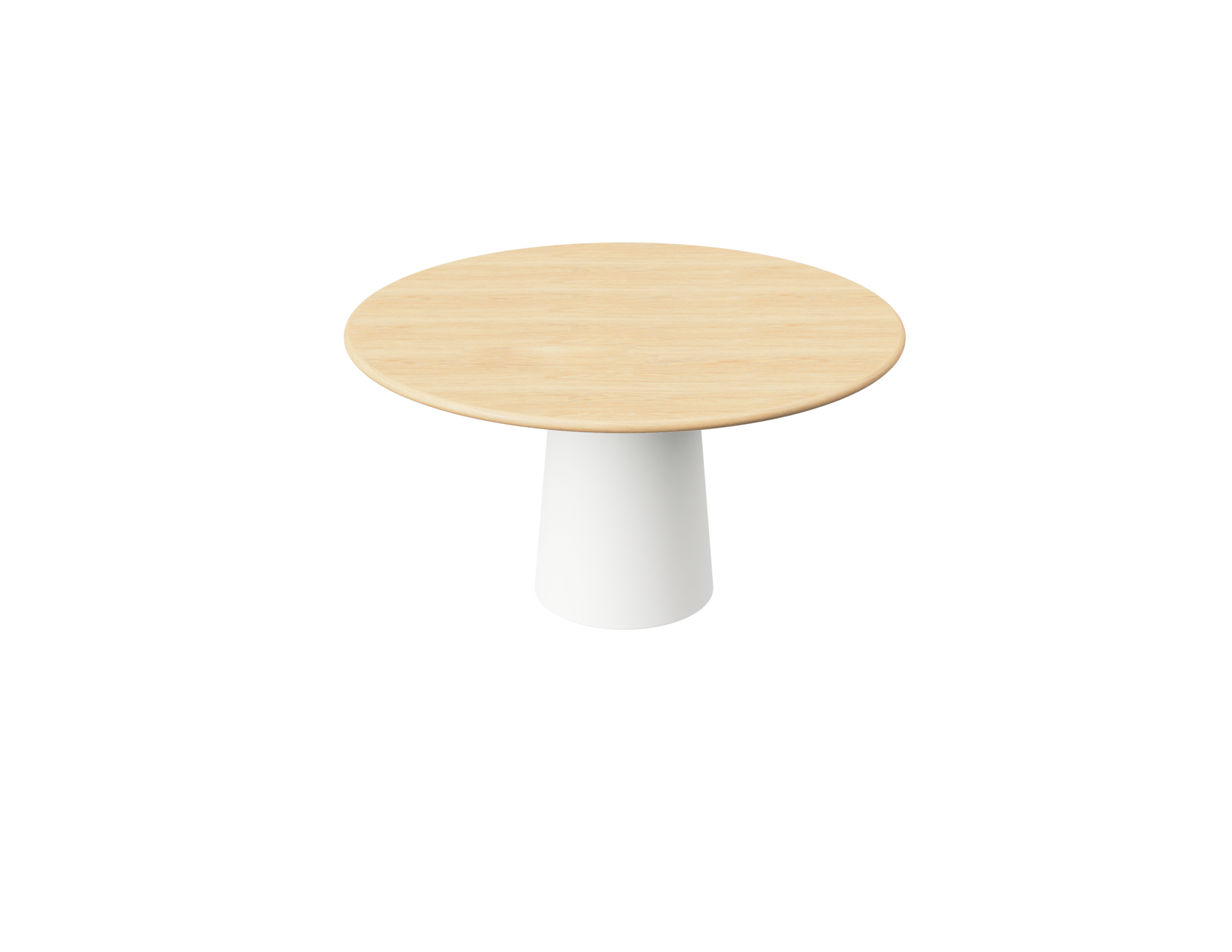 FLOW round dining table - Natural oak (White cylinder)