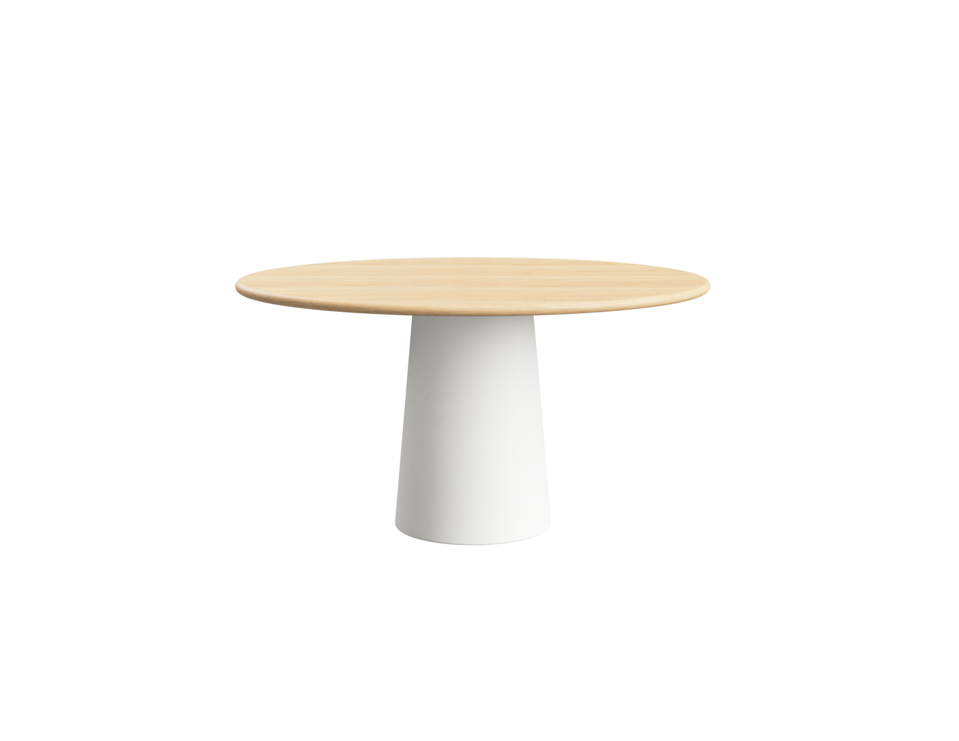 FLOW round dining table - Natural oak (White cylinder)