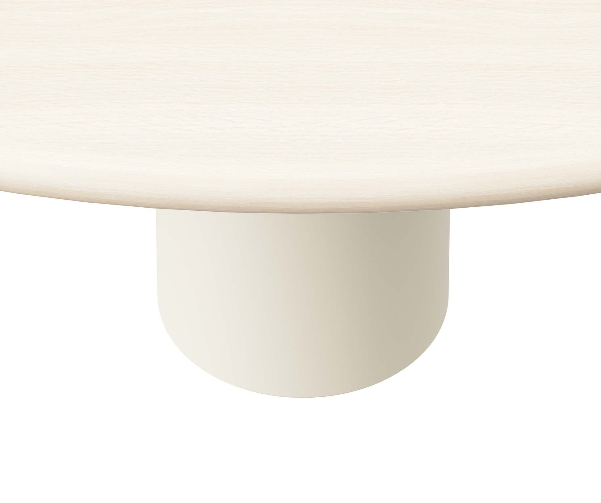 FLOW round dining table - Ash White oak (Beige cylinder)
