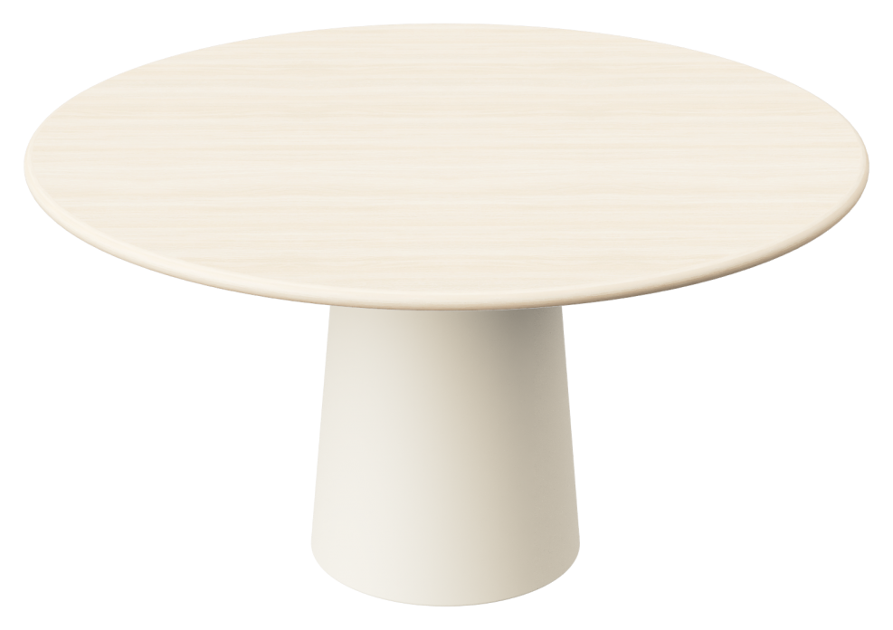 FLOW round dining table - Ash White oak (Beige cylinder)