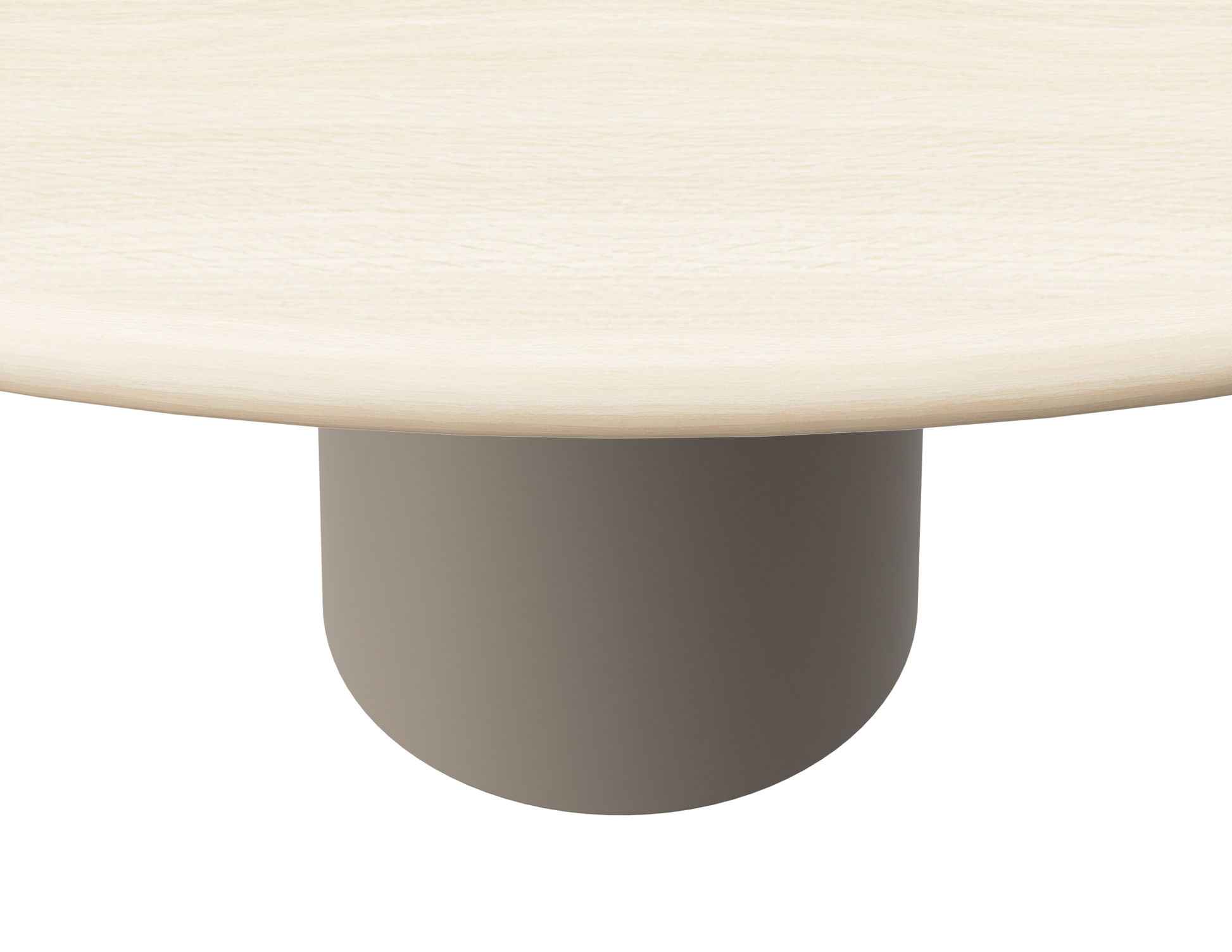 FLOW round dining table - Ash White oak (Taupe cylinder)