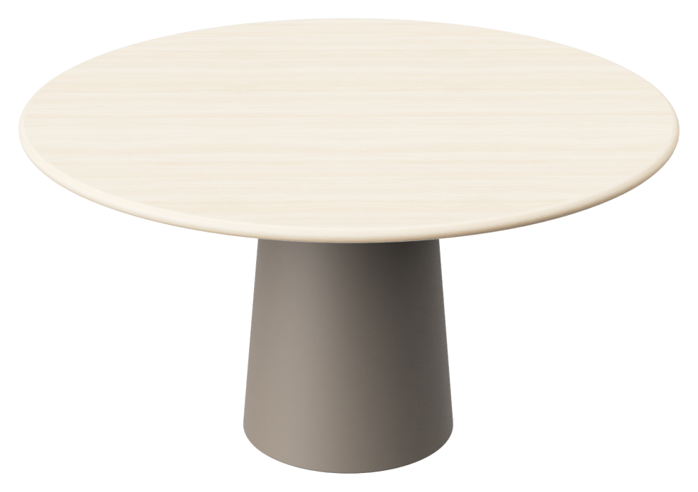 FLOW round dining table - Ash White oak (Taupe cylinder)