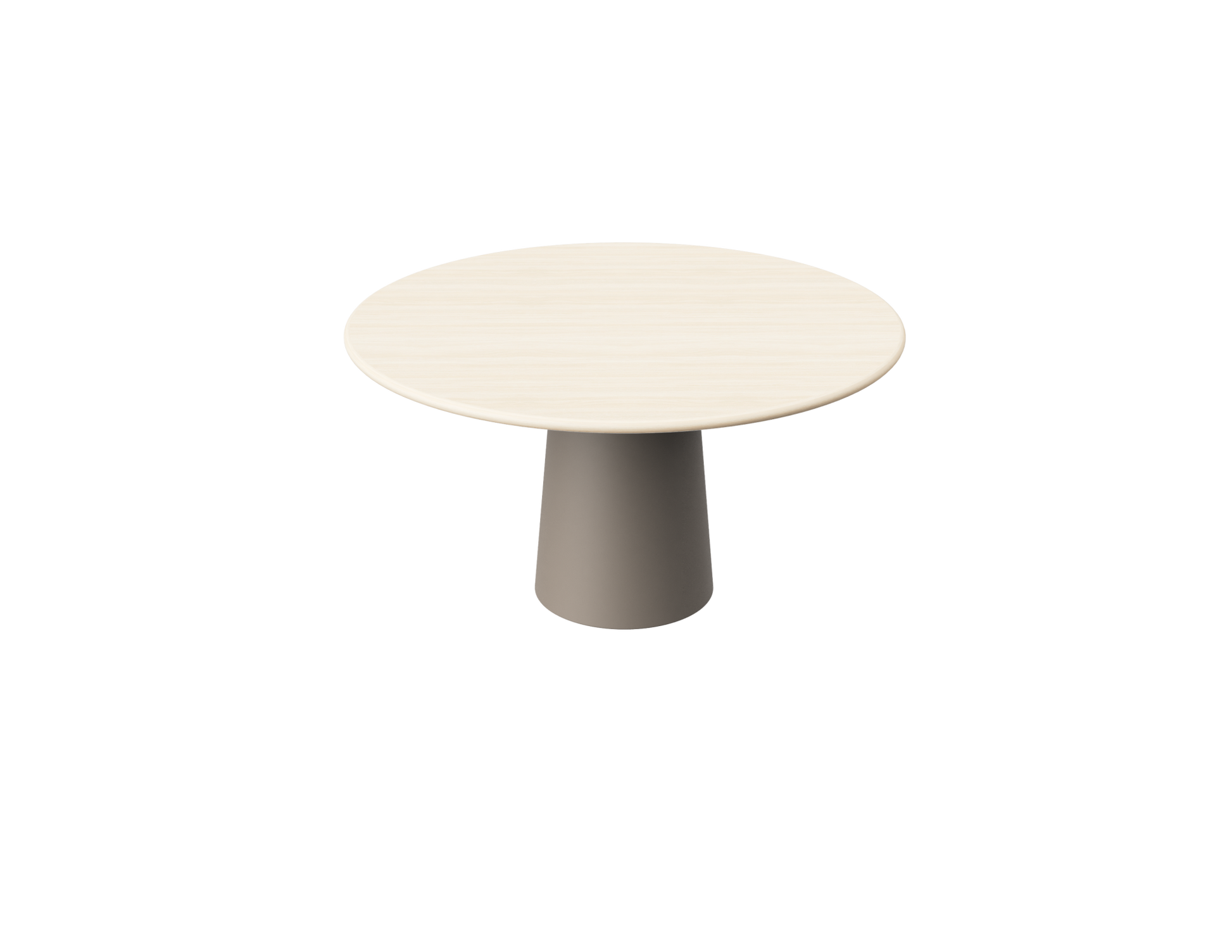 FLOW round dining table - Ash White oak (Taupe cylinder)