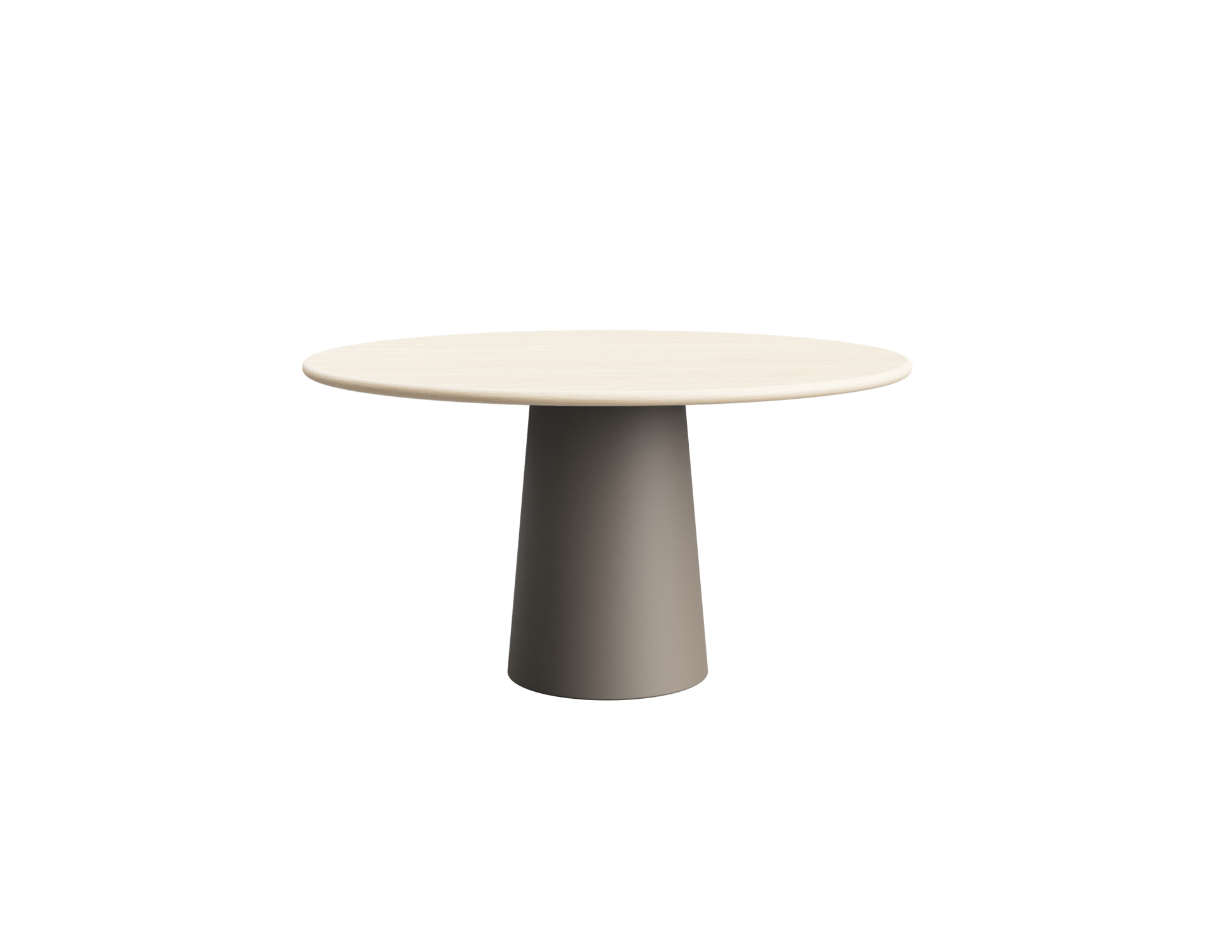 FLOW round dining table - Ash White oak (Taupe cylinder)