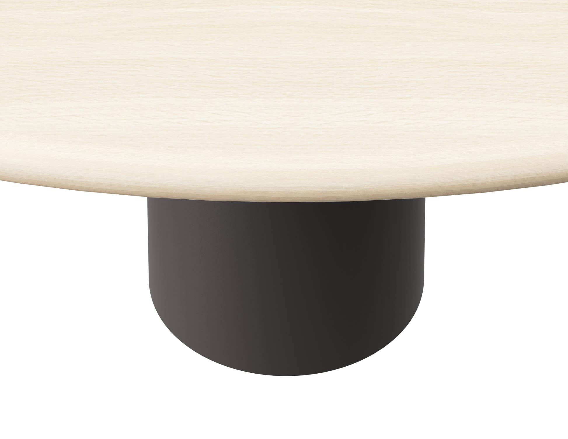FLOW round dining table - Ash White oak (Grey-brown cylinder)