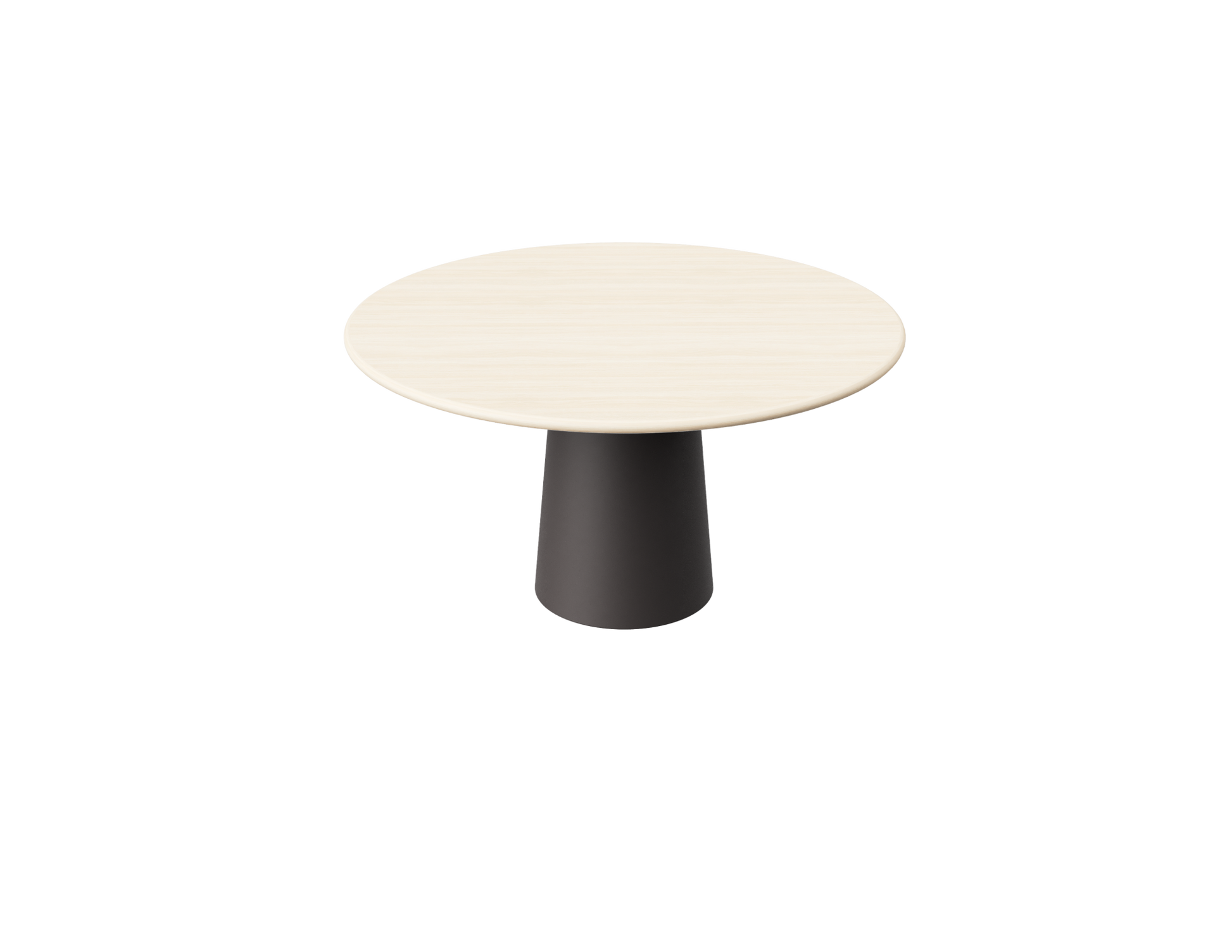 FLOW round dining table - Ash White oak (Grey-brown cylinder)