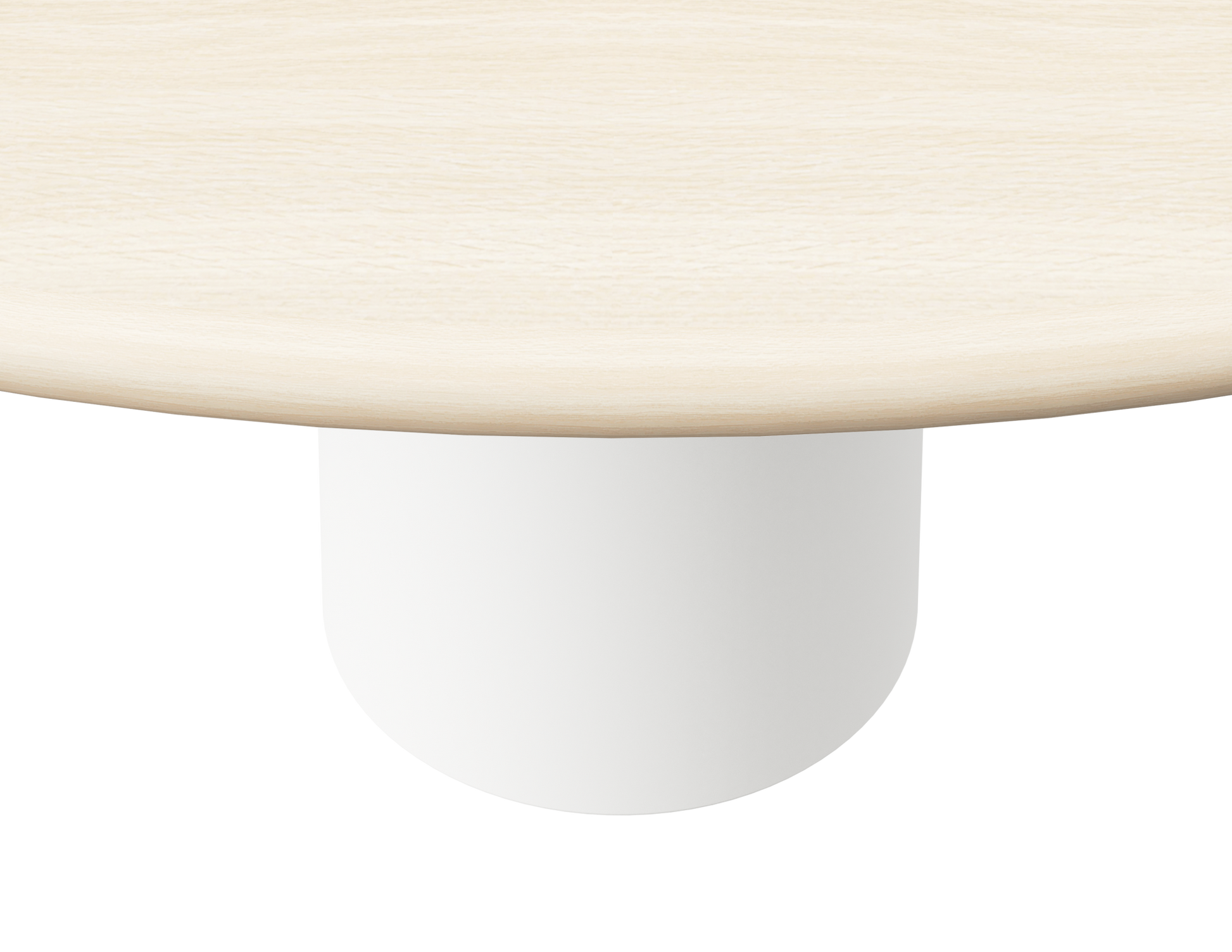 FLOW round dining table - Ash White oak (White cylinder)