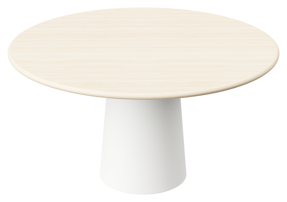 FLOW round dining table - Ash White oak (White cylinder)